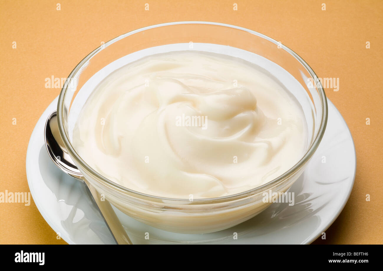 Crème de lait avec du lait Banque D'Images