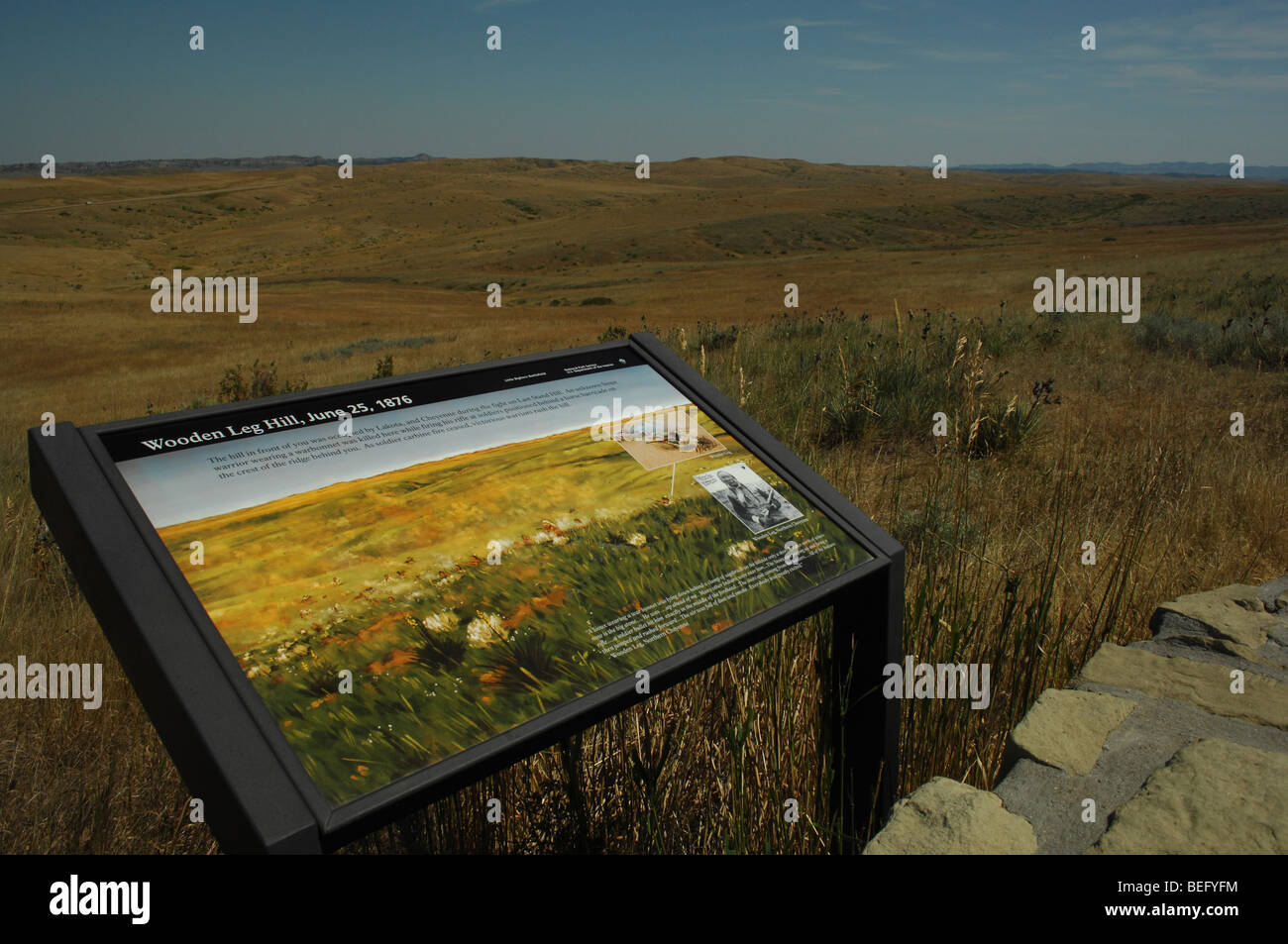 Little Big Horn Battlefield, jambe de bois hill Montana MT Banque D'Images Little Big Horn Battlefield, jambe de bois hill Montana MT Banque D'Images