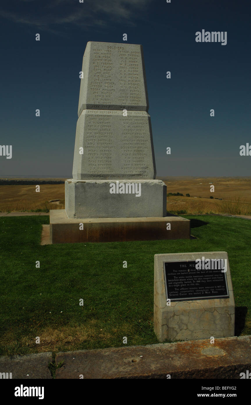 Champ de bataille de Little Big Horn Montana monument Banque D'Images Champ de bataille de Little Big Horn Montana monument Banque D'Images