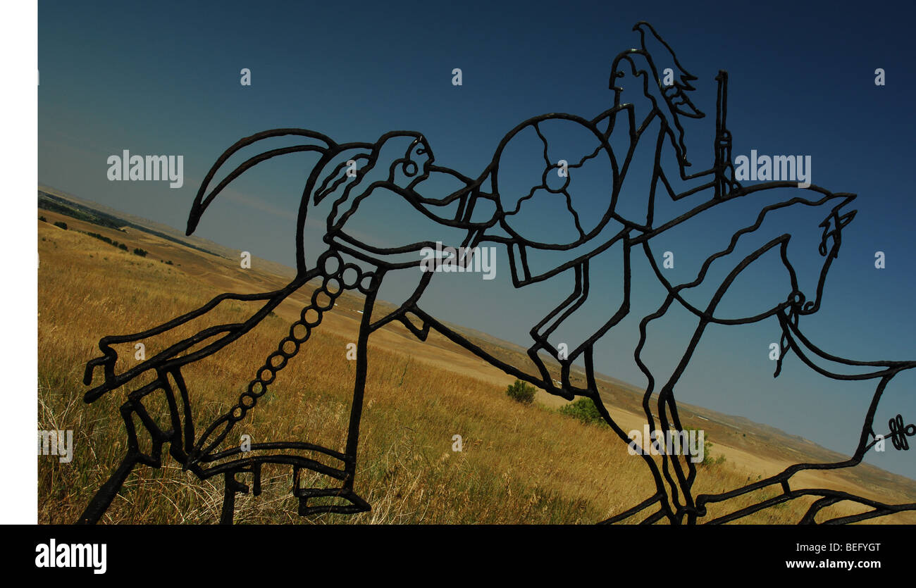 Native American monument champ de bataille de Little Big Horn Montana Banque D'Images Native American monument champ de bataille de Little Big Horn Montana Banque D'Images