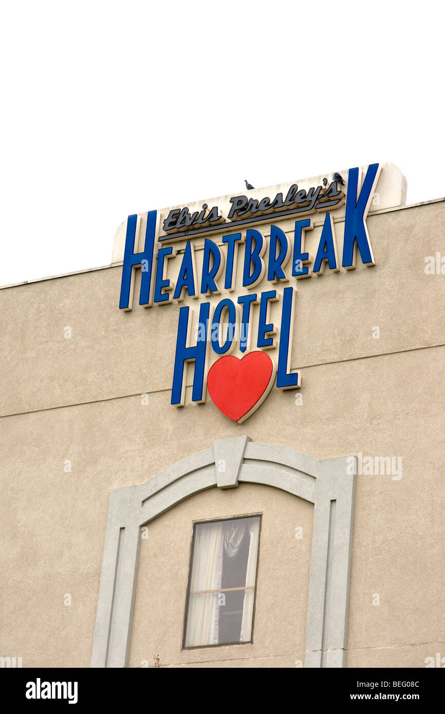 Heartbreak Hotel signe, Graceland, Memphis, Tennessee, États-Unis Banque D'Images
