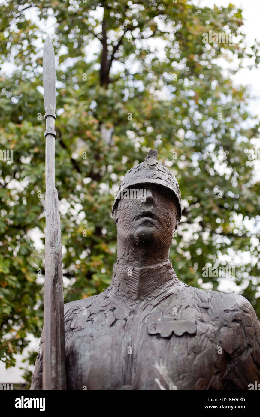 Statue de Hans Christian Andersen Le Steadfast Tin Soldier. Odense, Fionie, Danemark, Scandinavie Banque D'Images