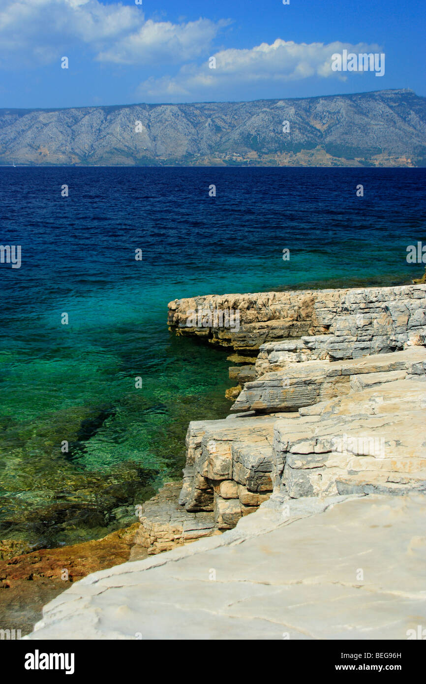 Digidaga Bay sur la péninsule de Kabal, île de Hvar, Croatie Banque D'Images