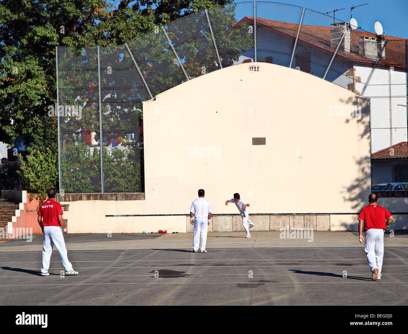 La pelote à la main au pays Basque, France. Banque D'Images