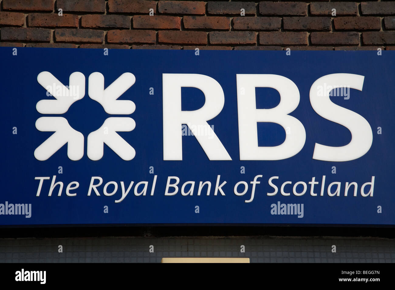 Le RBS logo Royal Bank of Scotland Banque D'Images