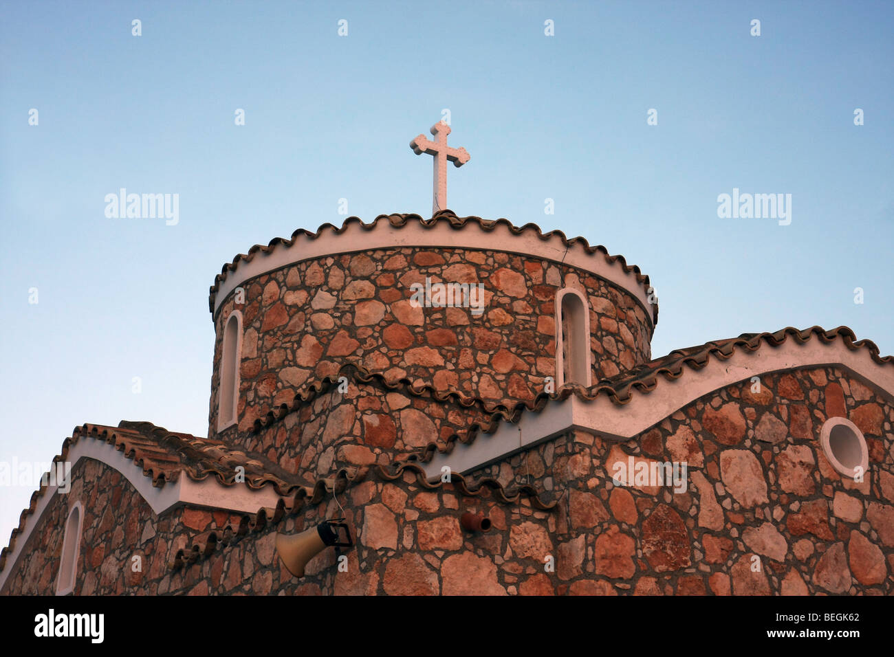 Close-up de l'Église du prophète Elias (Profitis Ilias), Protaras, Chypre. Banque D'Images