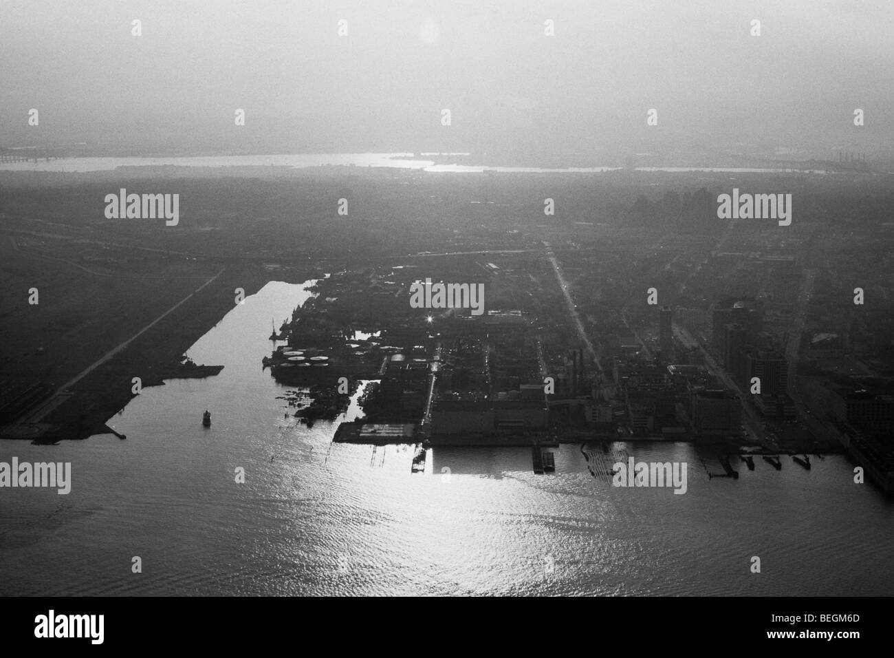 Une vue sur la rivière Hudson du World Trade Center à New York Banque D'Images