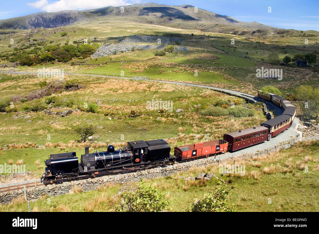 Le Welsh Highland Railway près de Rhyd Dhu Banque D'Images