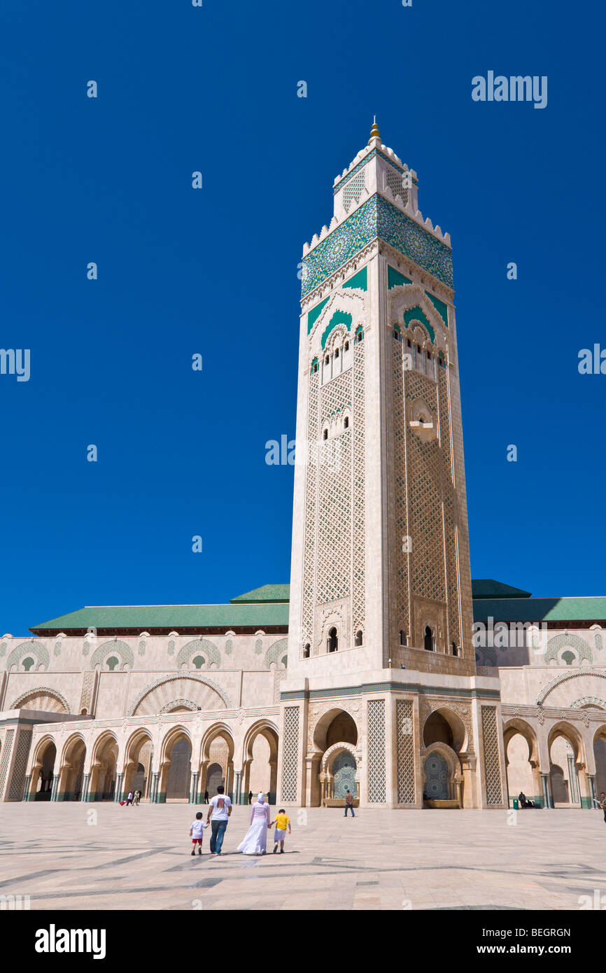 Mosquée Hassan II Casablanca Maroc Banque D'Images