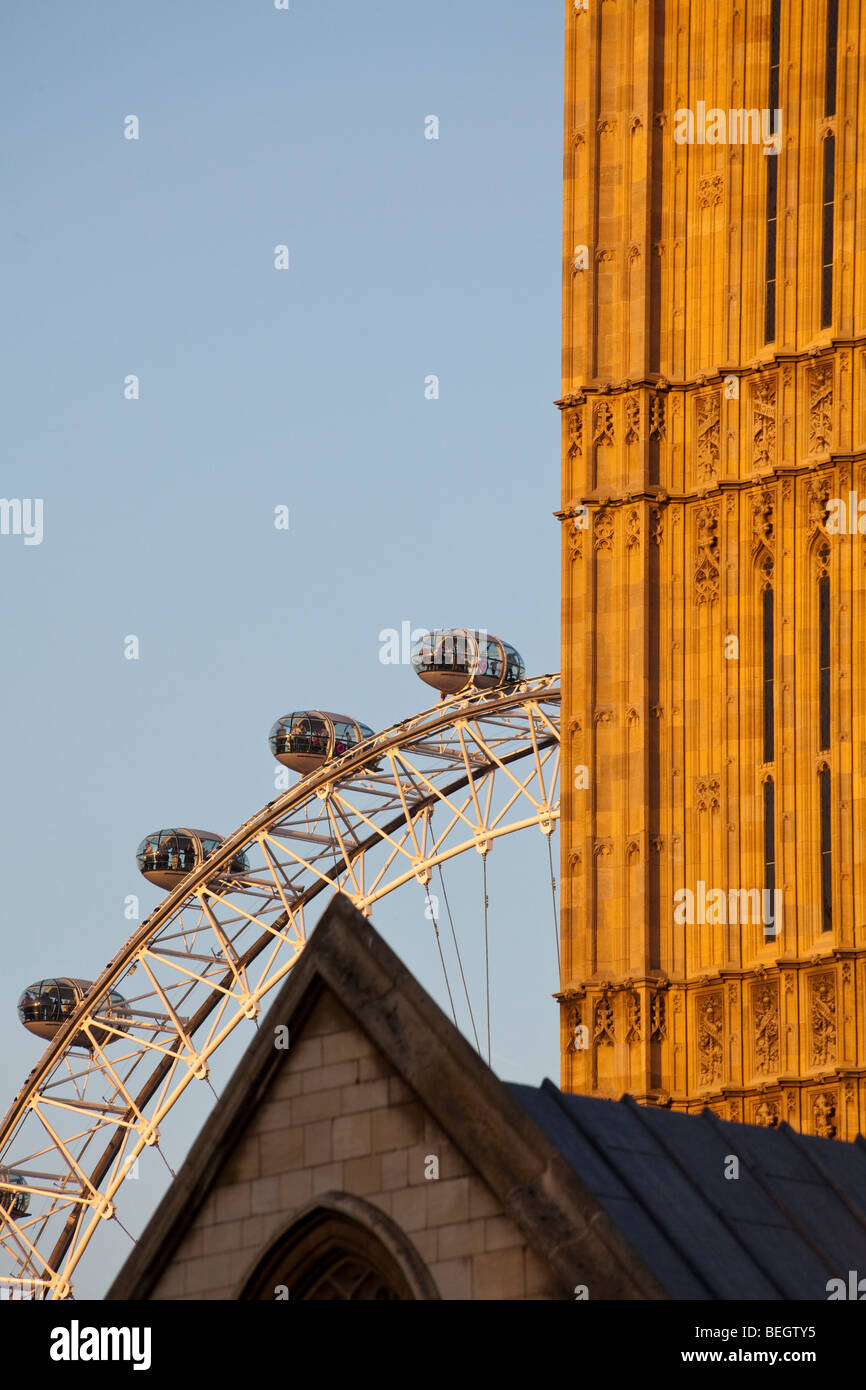 La grande roue London Eye, London, England, UK Banque D'Images