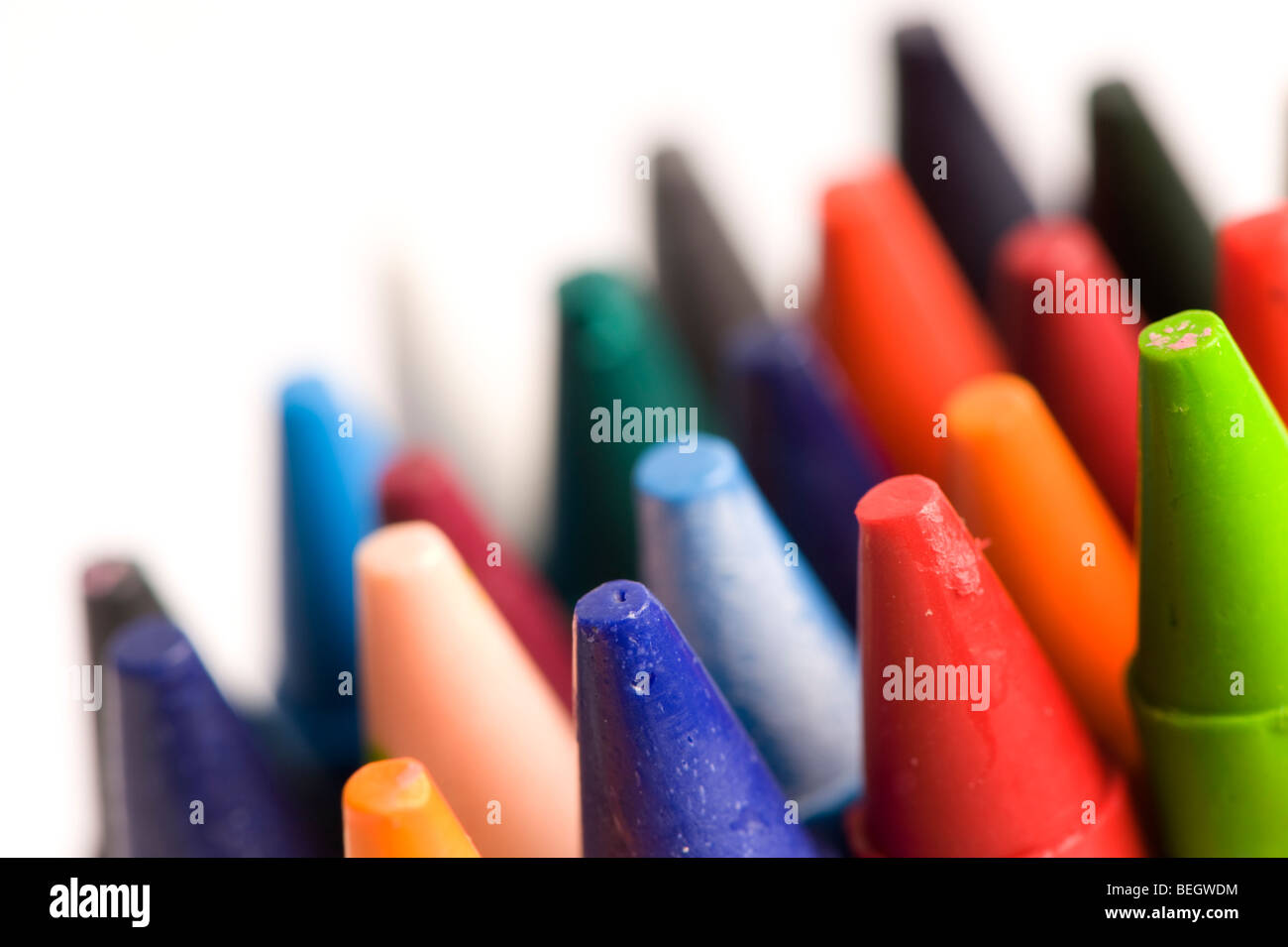 Les crayons de cire colorée Banque D'Images