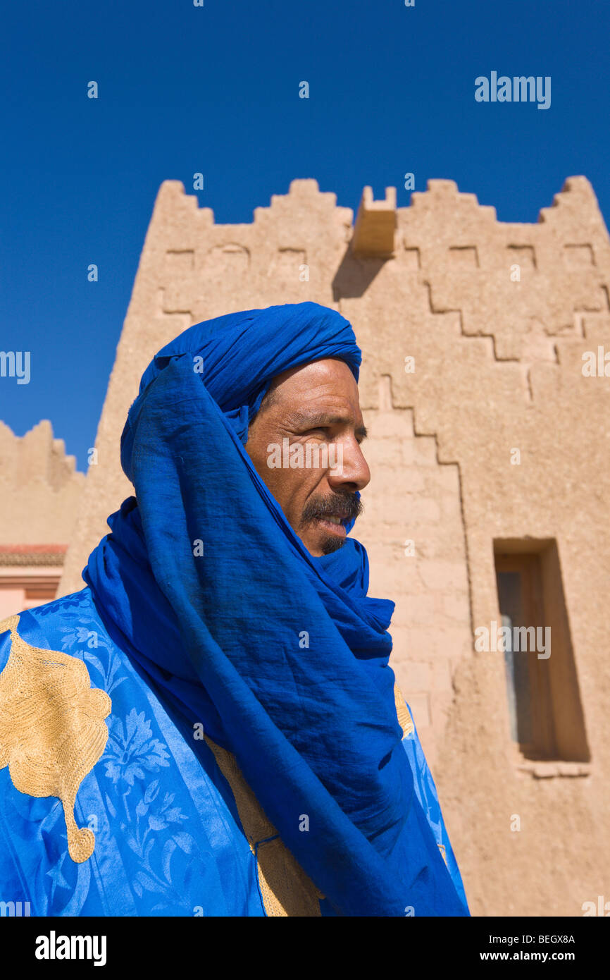Portrait d'un homme Touareg Maroc Banque D'Images