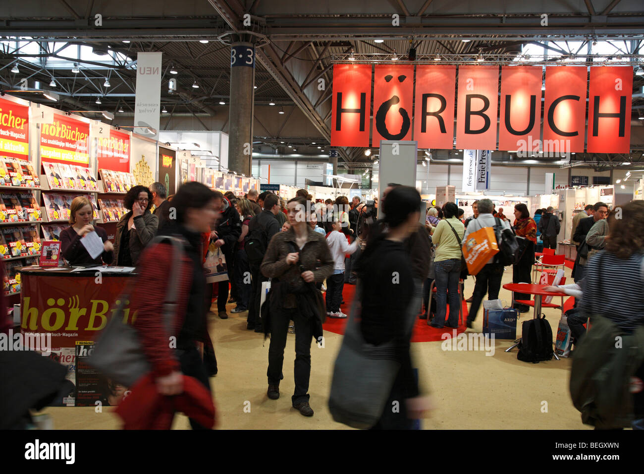 La section audio livre à la foire du livre 2009 à Leipzig, Allemagne ; Hörbuchbereich bei der Buchmesse 2009 à Leipzig Banque D'Images