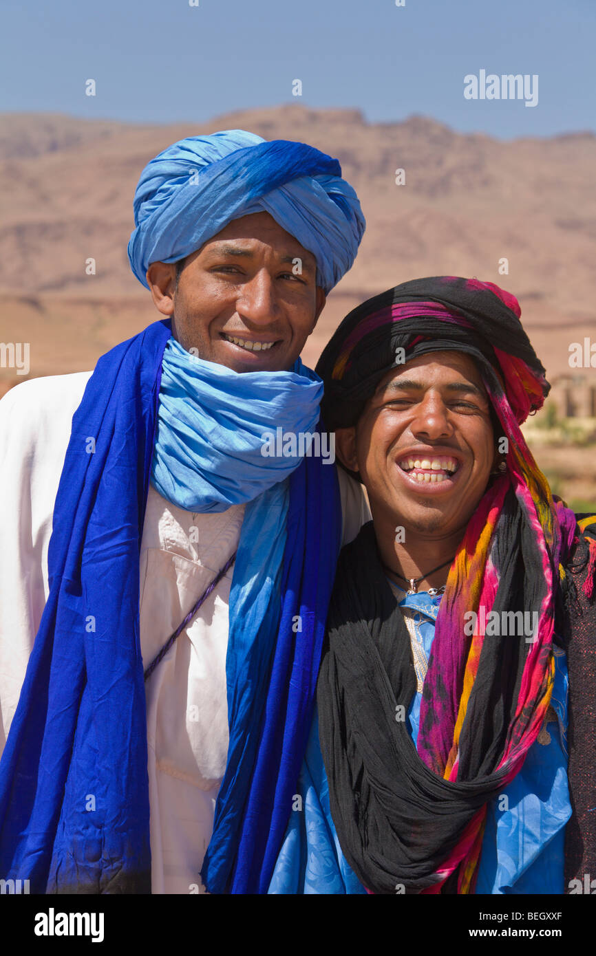 Portrait de deux garçons touareg Maroc Banque D'Images
