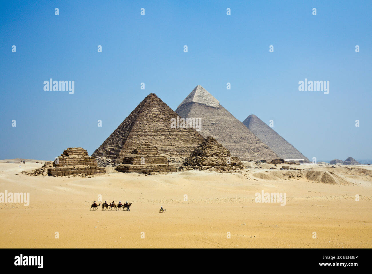 Pyramides de Gizeh, Le Caire, Egypte Banque D'Images