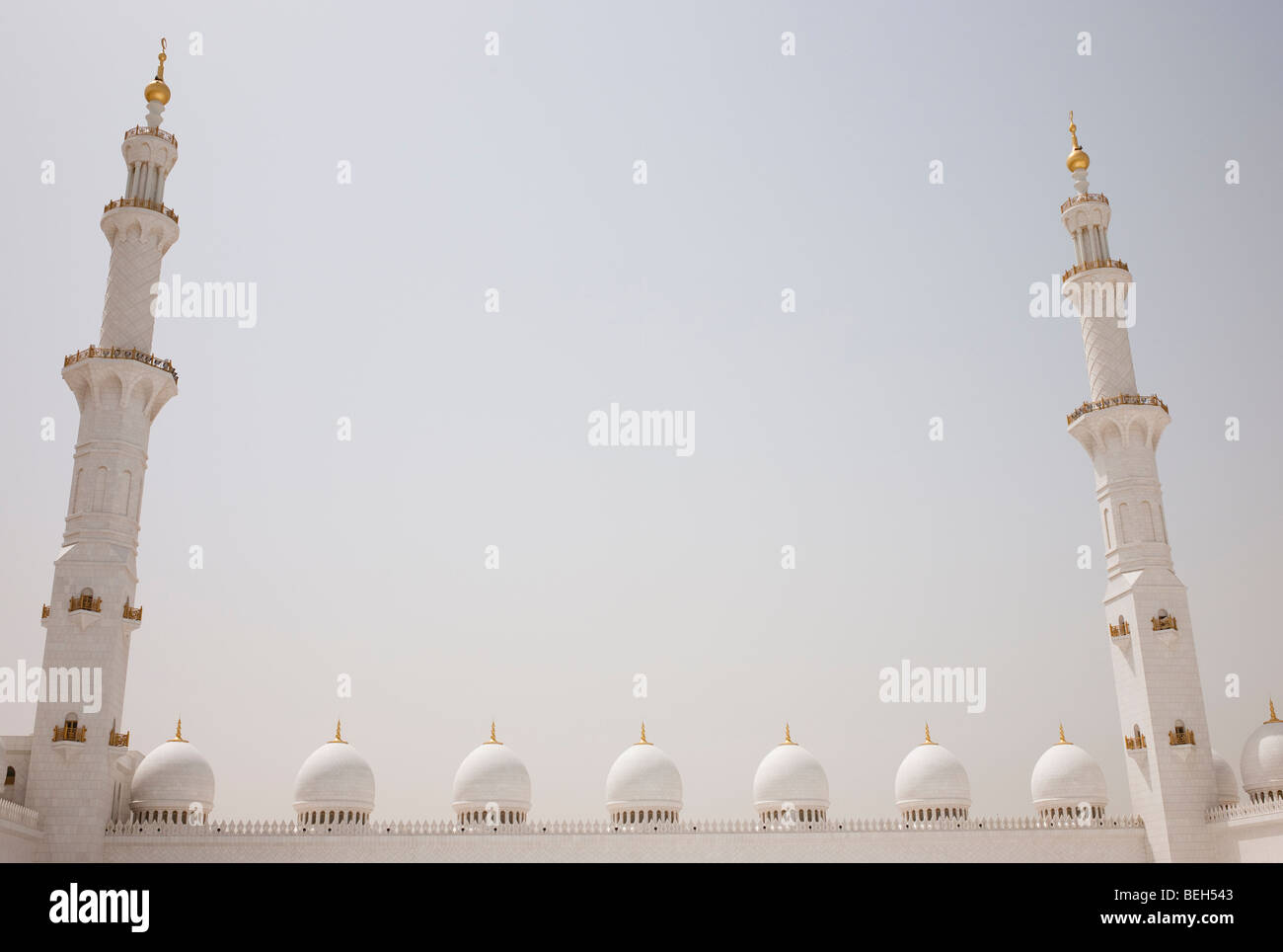 La mosquée cheikh Zayed à Abou Dhabi, aux Émirats Arabes Unis Banque D'Images