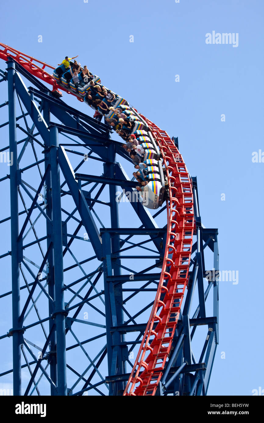 Rollercoaster ride Blackpool Lancashire England Banque D'Images