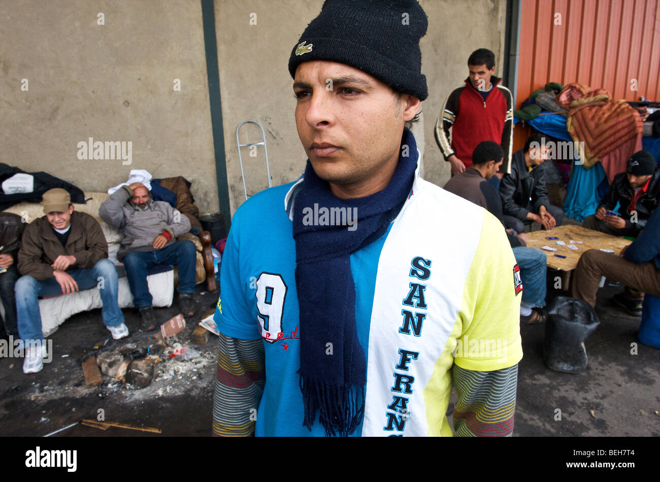 Calais, les réfugiés palestiniens dans l'espoir d'atteindre le Royaume-Uni Banque D'Images