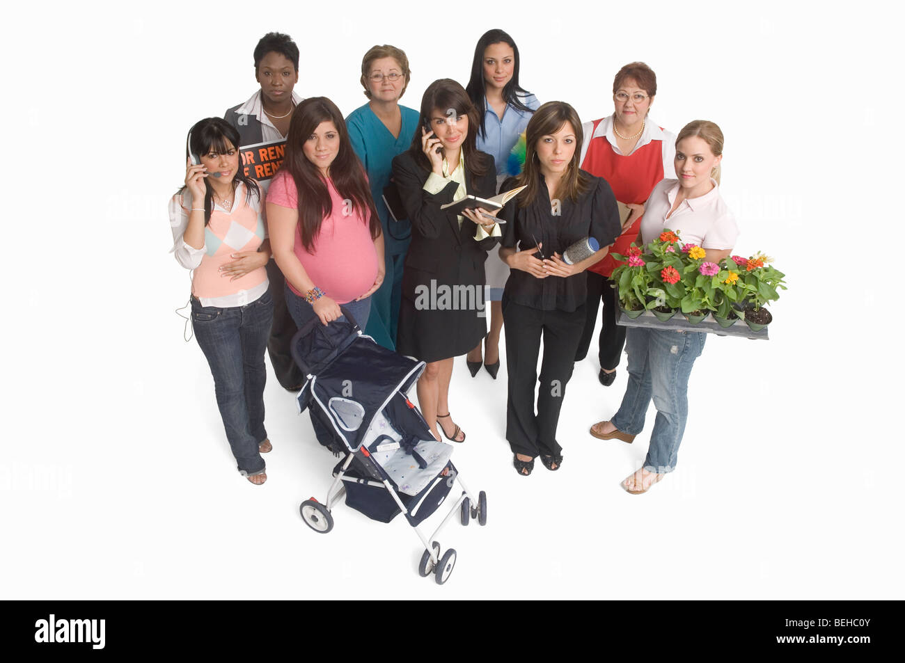 Portrait de groupe de femmes avec différentes professions Banque D'Images