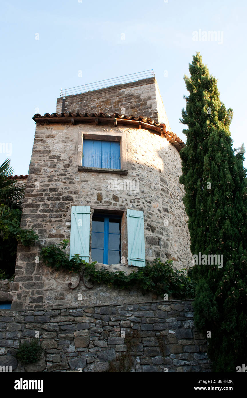 Maison en pierre, Durfort village, France Banque D'Images