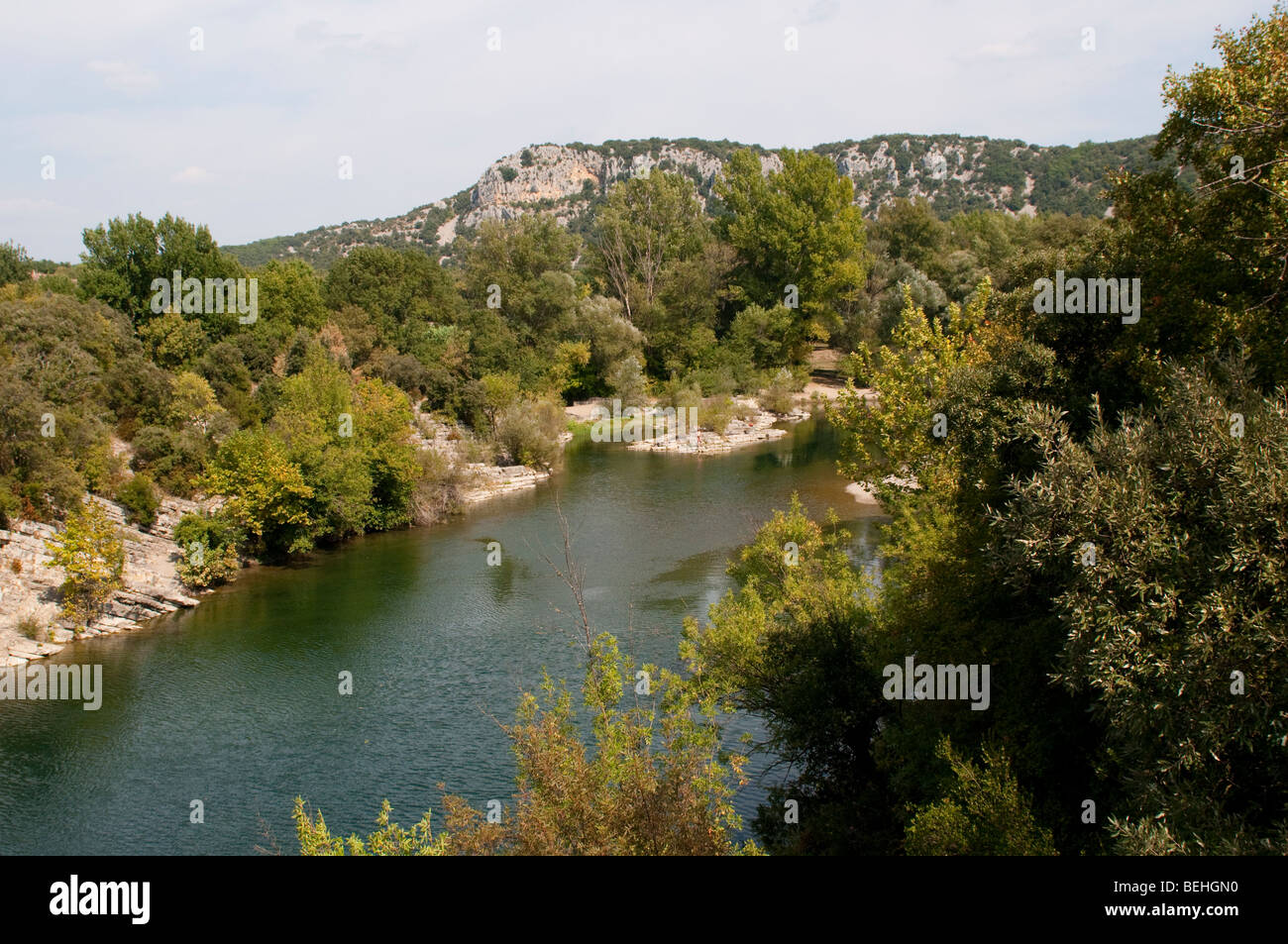 La rivière L'Hérault, France Banque D'Images