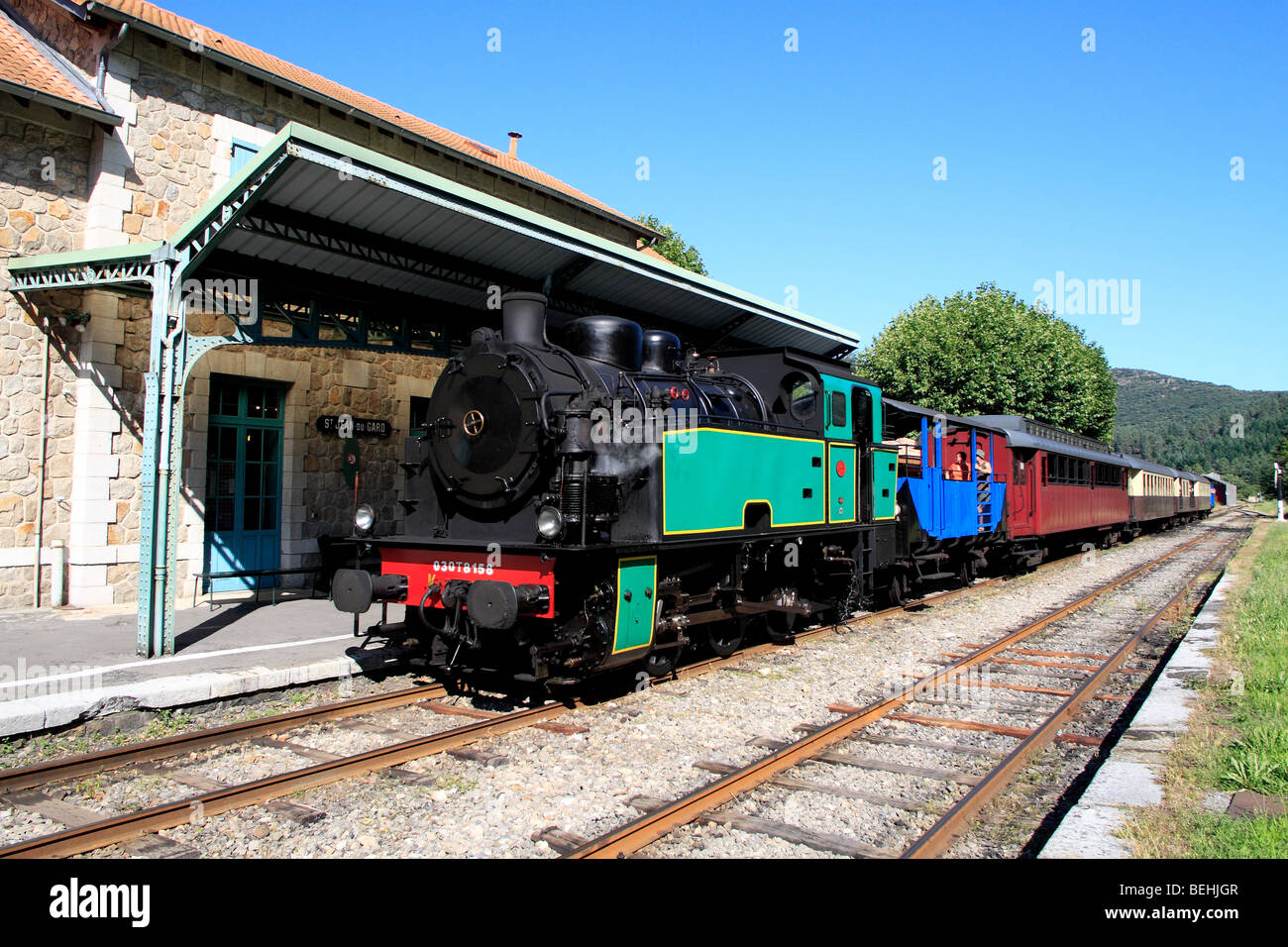 Train à Vapeur des Cévennes, la ligne d'Anduze à St Jean du Gard, Languedoc  Roussillon, France Photo Stock - Alamy