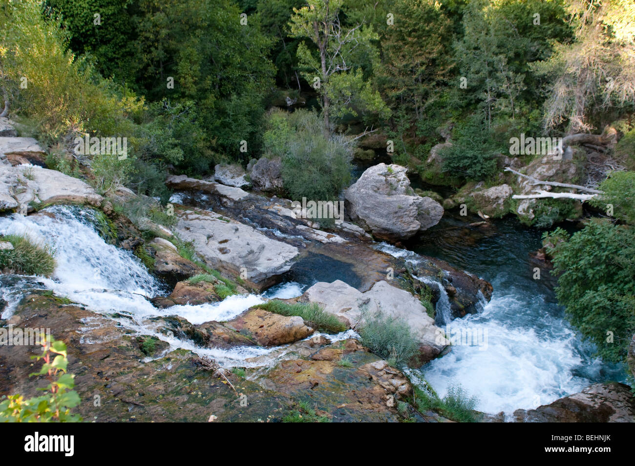 Vis de la rivière au Cirque de Navacelles, France Banque D'Images