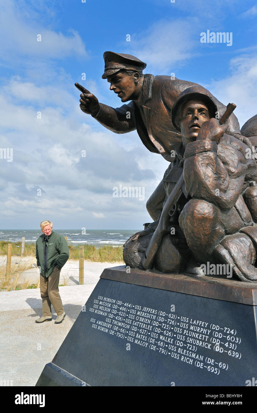 L'US Navy WW2 D-Day monument situé près du musée du Débarquement d'Utah Beach à Sainte-Marie-du-Mont, Normandie, France Banque D'Images
