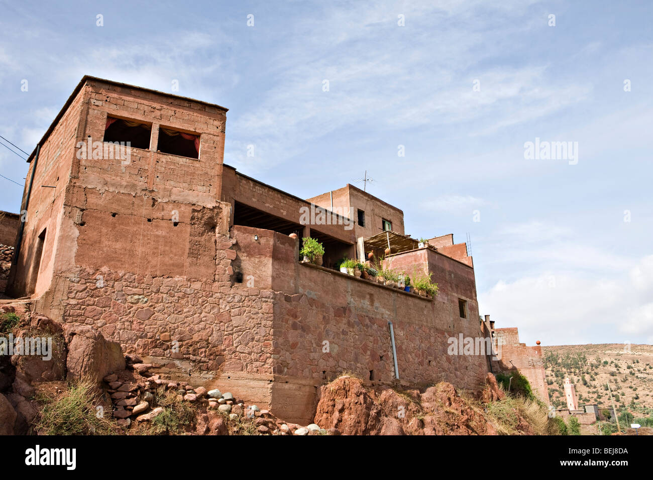 Maison berbère dans l'Atlas, Maroc Banque D'Images