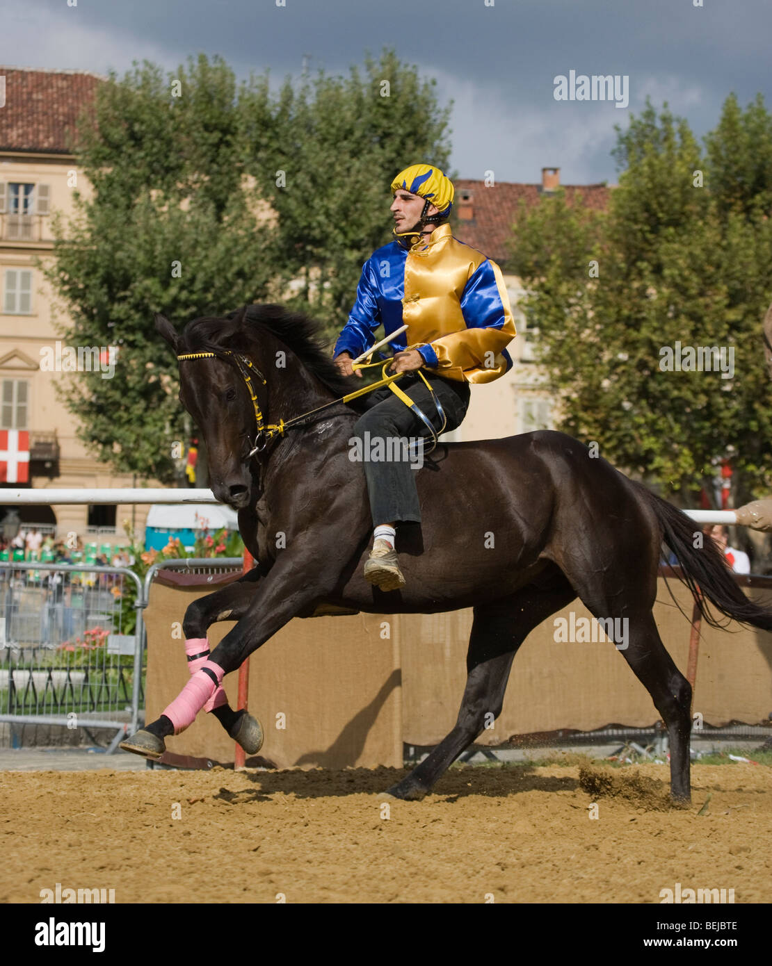 La course du Palio Asti Italie costume festival tradition Banque D'Images