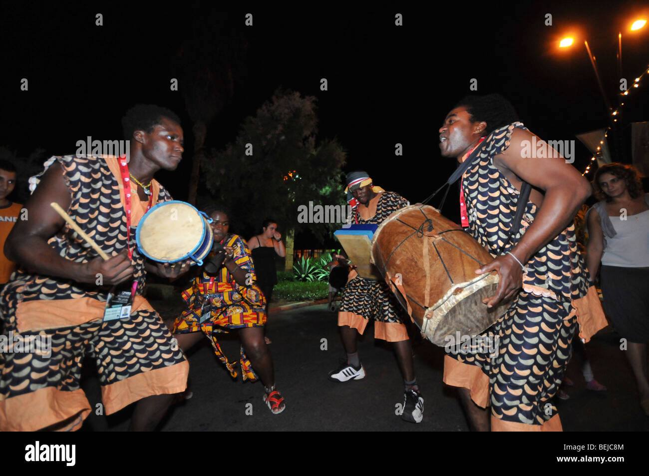 Israël, Acre, Festival de Théâtre Octobre 2009 Groupe de danse africaine Banque D'Images