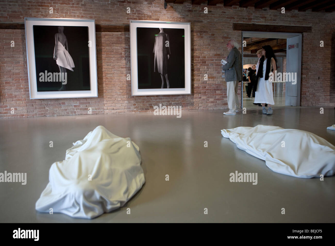 Les œuvres d'Hiroshi Sugimoto et toutes de Maurizio Cattelan, 53e Biennale d'Art Moderne, Venise, Vénétie, Italie Banque D'Images