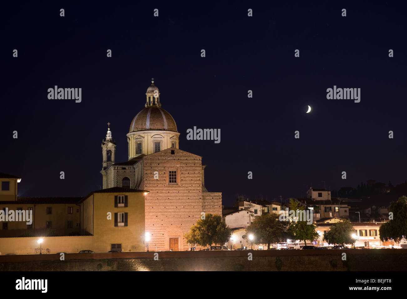 San Frediano in Cestello, nuit, Florence, Italie Banque D'Images