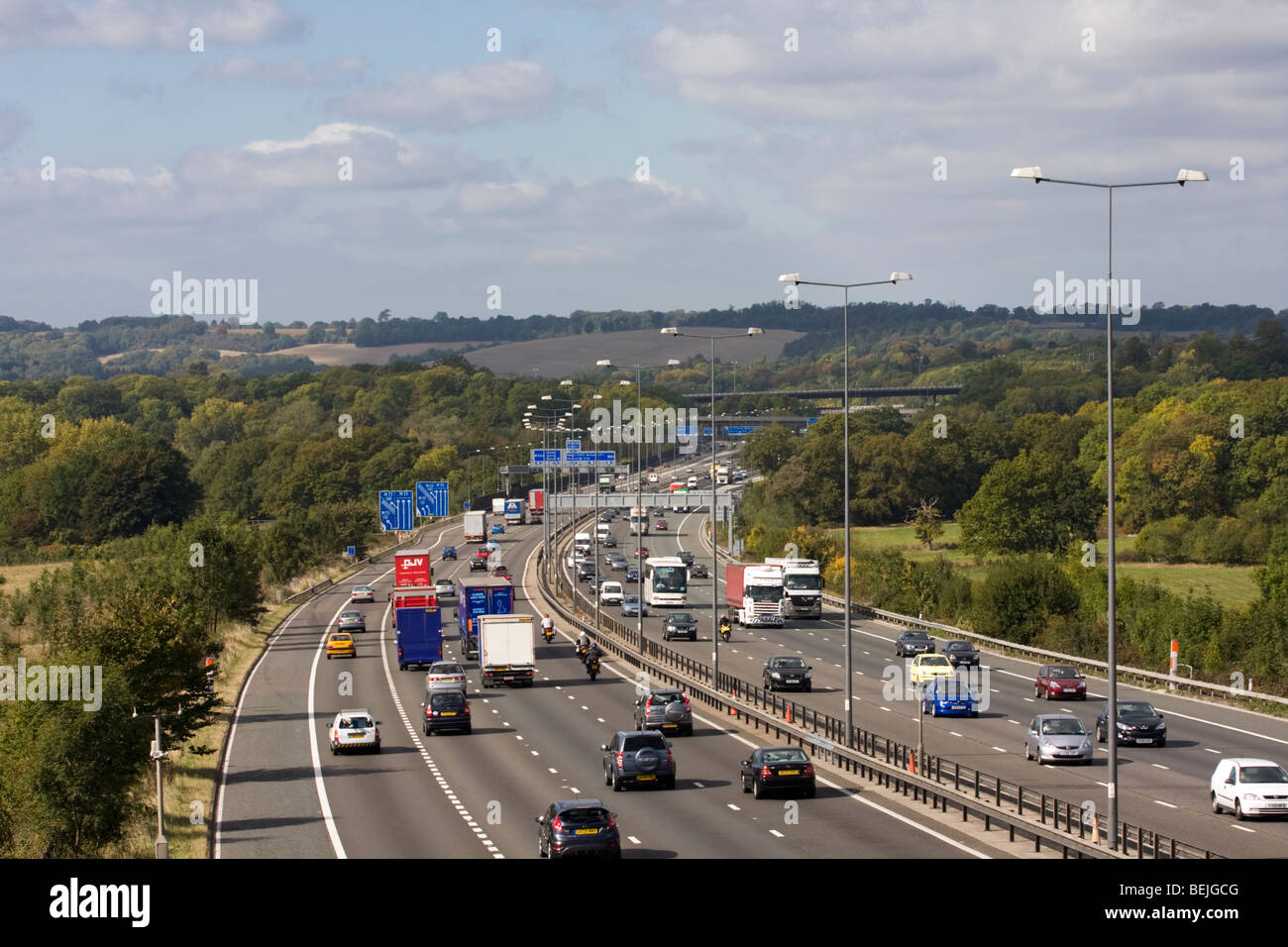 Autoroute M25 Junction 7 Surrey England Banque D'Images