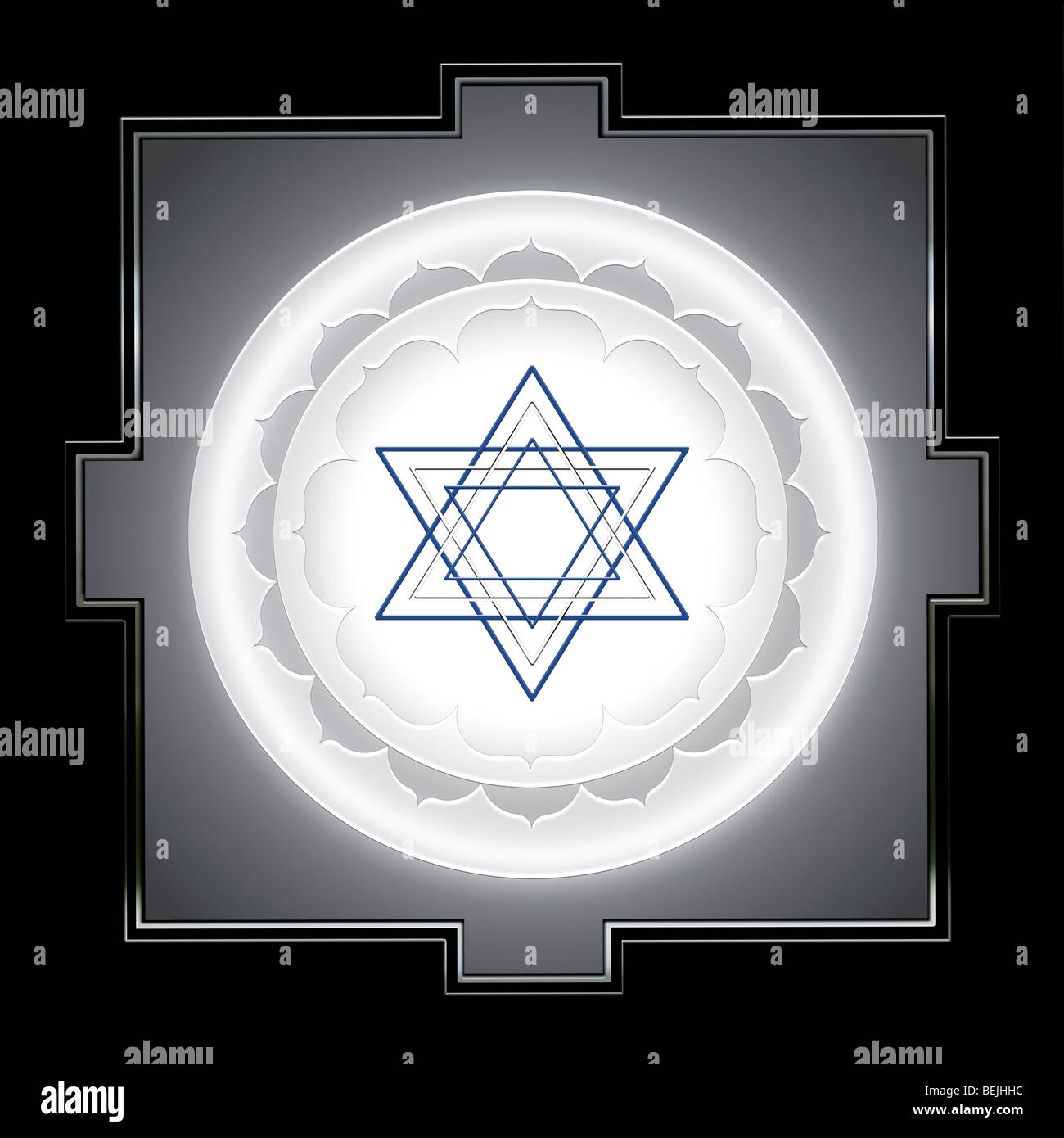 Illustration d'un Indien Yantra symbole utilisé dans la méditation Banque D'Images