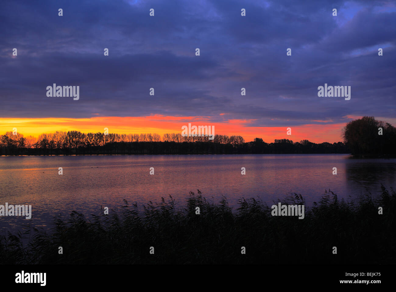 Dikkebus étang au lever du soleil, Ypres, Belgique Photo Stock - Alamy