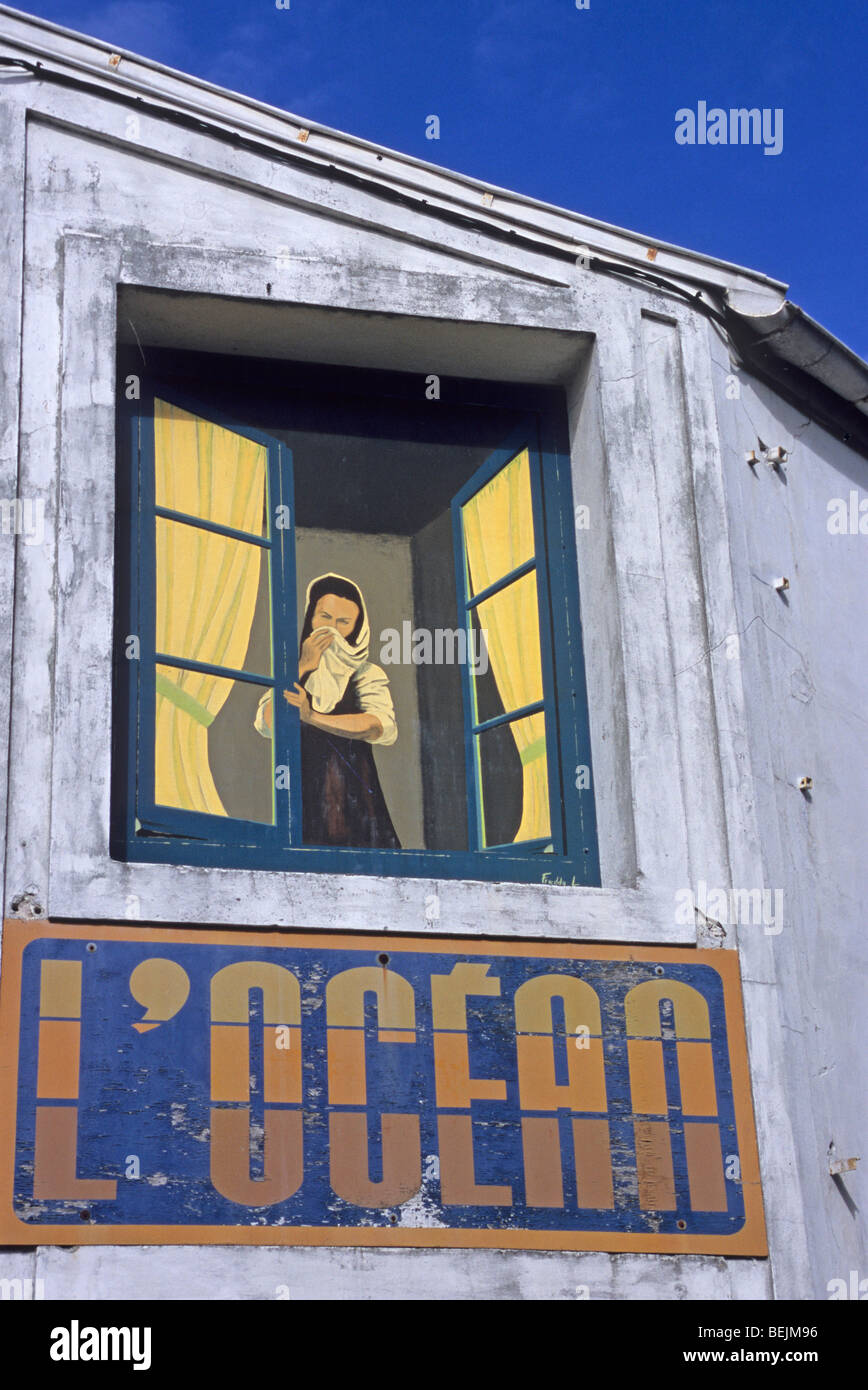 Mur peint, le¿½Teau Chï-d'Olï ½Ron¿, Ile d'Oléron, Charente-Maritime, France, Europe Banque D'Images