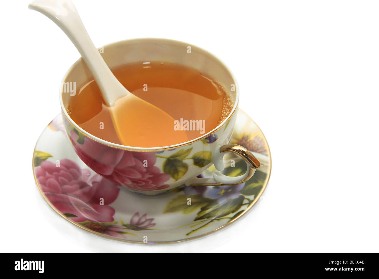 Tasse de thé vert est très utile pour la santé et pour le dialogue avec des amis Banque D'Images