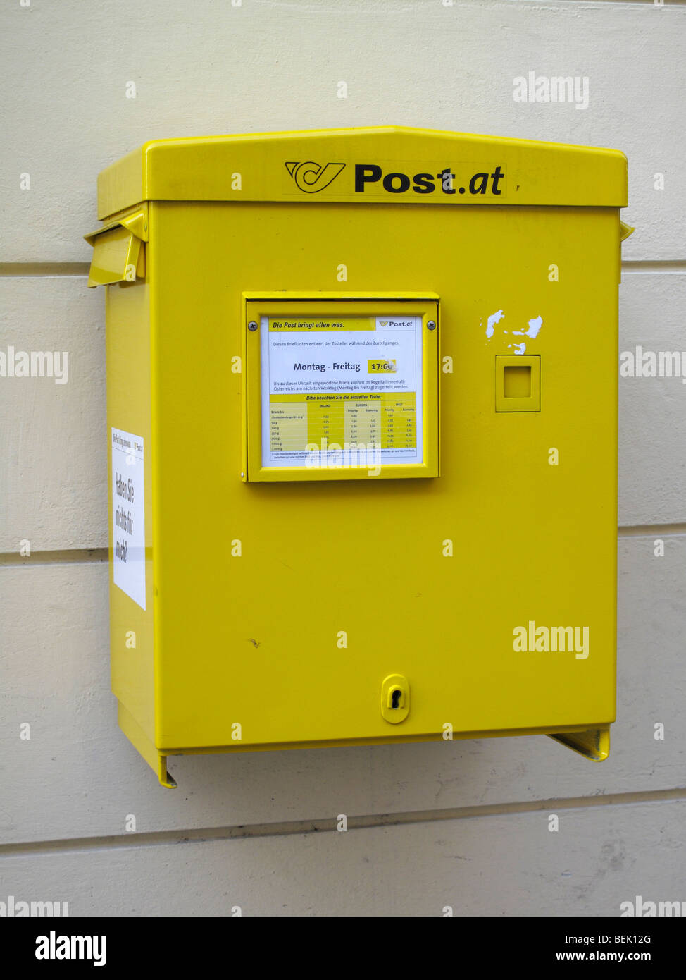 Une boite aux lettres ou la boîte aux lettres en Autriche Banque D'Images