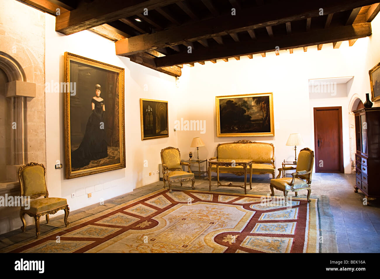 Avec la peinture dans la palais de la Almudaina Palma Majorque Banque D'Images