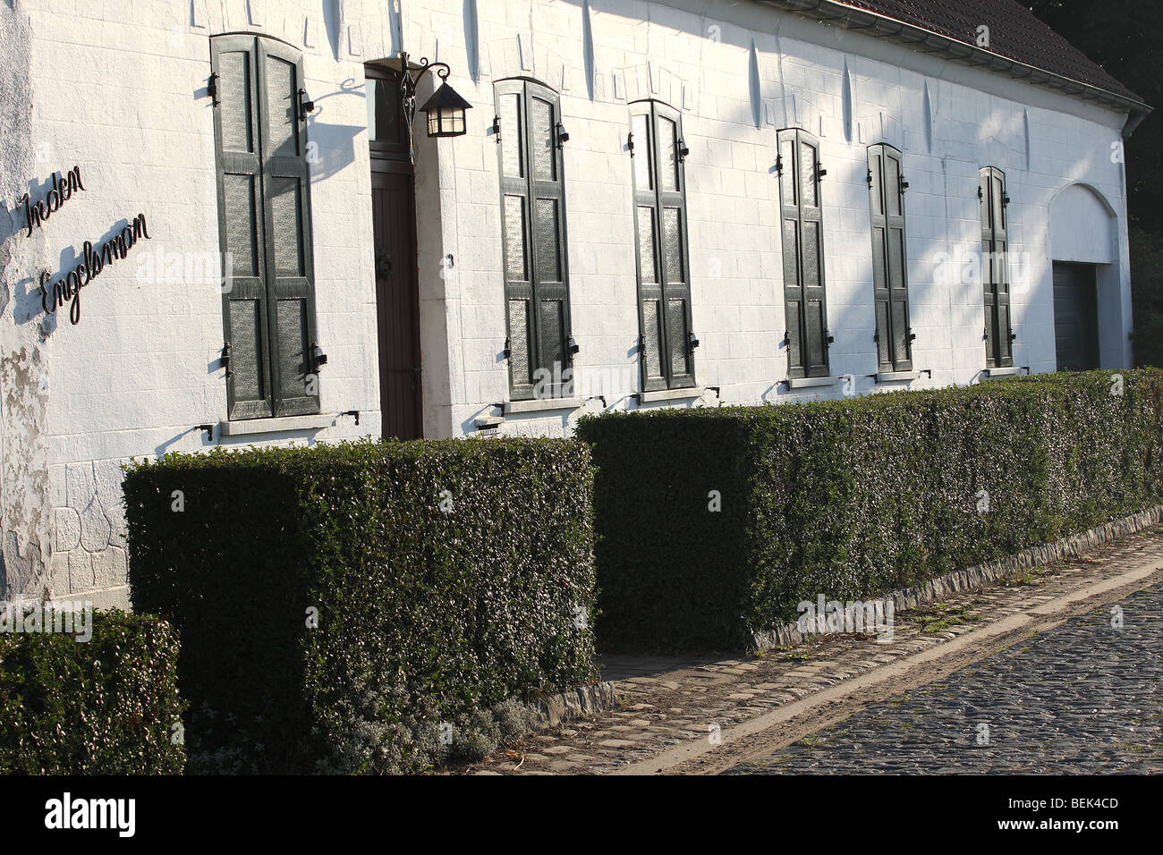 Façade / façade de maison, les Ardennes Flamandes, Belgique Banque D'Images