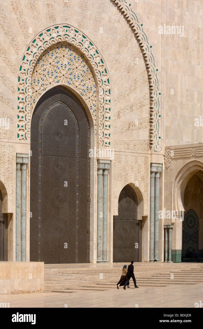 Mosquée Hassan II, Casablanca, Maroc, Afrique Banque D'Images