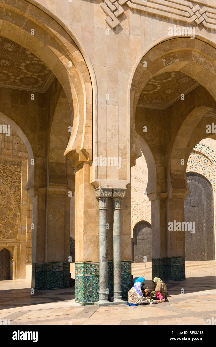 Mosquée Hassan II, Casablanca, Maroc, Afrique Banque D'Images