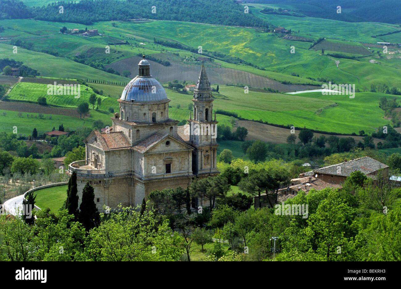 Le sanctuaire de San Biagio à Montepulciano, Toscane, Italie Banque D'Images