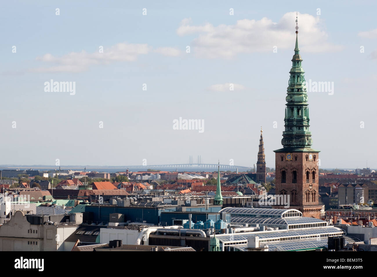 Rues de la région de Copenhague, Danemark vu du haut de la tour ronde Banque D'Images
