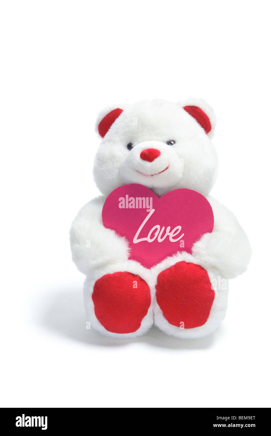 Ours en peluche avec Coeur d'amour Photo Stock - Alamy