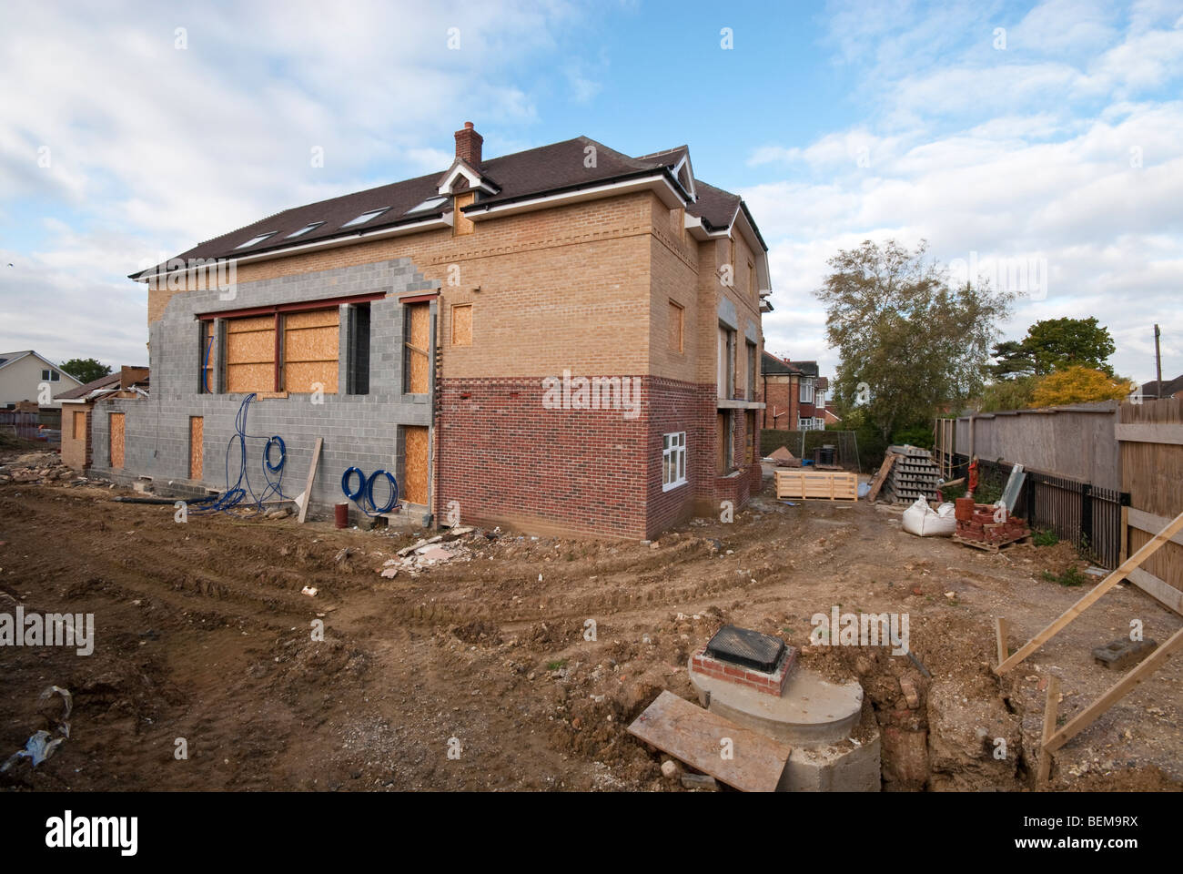 Arrêté et condamné site de construction. Tous les travaux se sont arrêtés Banque D'Images