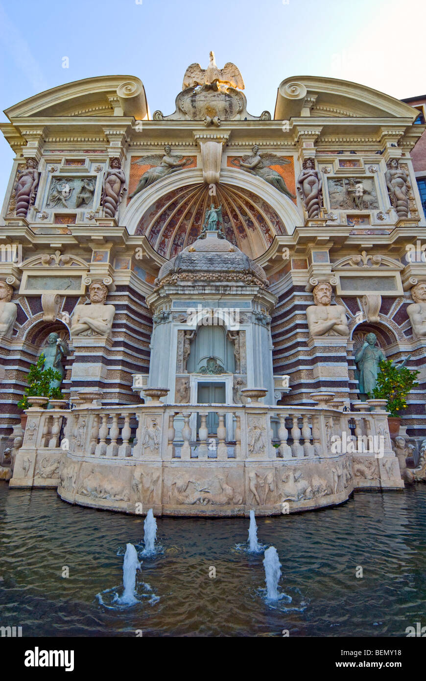 L'Orgue Fontaine, Villa D'Este, Tivoli, Italie. Banque D'Images