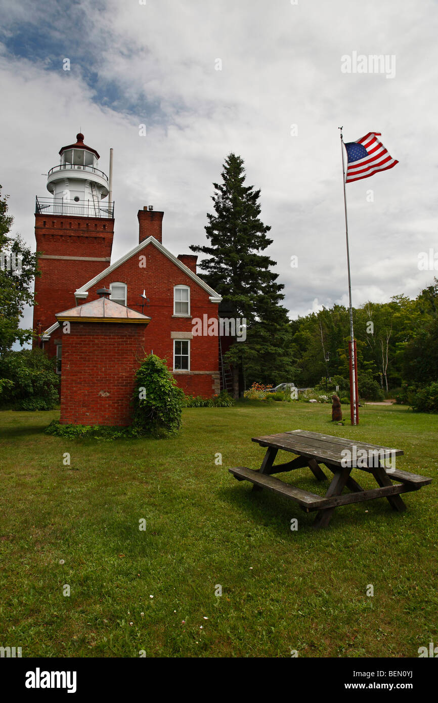 Big Bay Point Lighthouse dans la Péninsule Supérieure du Michigan USA Banque D'Images