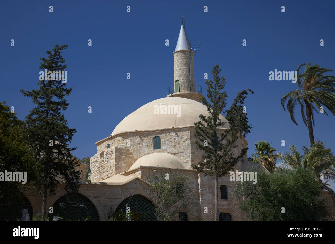 La mosquée Hala Sultan Tekke, république de Chypre larnaca la mosquée umm est le troisième endroit le plus saint dans le monde musulman Banque D'Images